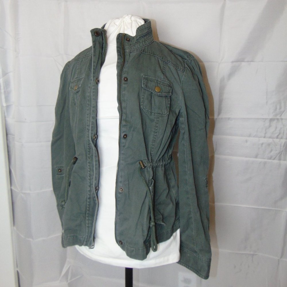Army green military style jacket - Picture 3 of 7